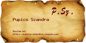 Pupics Szandra névjegykártya
